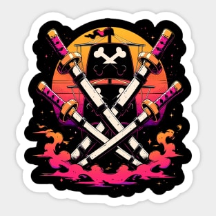 Ocean Voyage Pirate Crew Logo – Minimalist Style Sticker